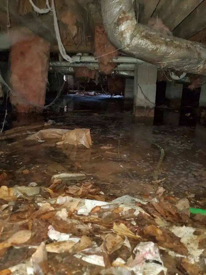 Crawl space flood assessment for Commercial Water Damage Restoration in Lake Barcroft