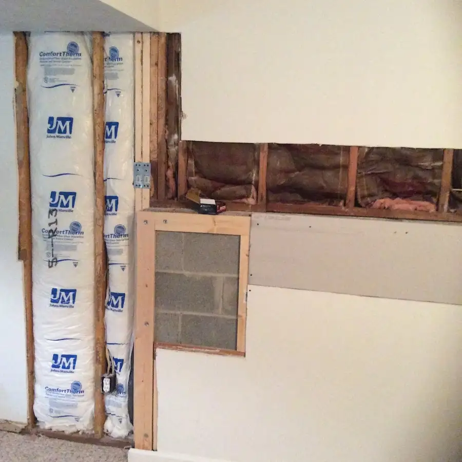 Wall insulation replacement during Structural Drying in Lake Barcroft